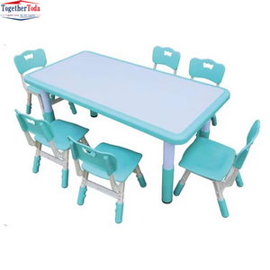 Meubles de maternelle sûrs et confortables, table et chaises en plastique colorées et attrayantes pour les espaces d'apprentissage précoce - Product Image 3