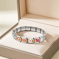 Breloques de mode en acier inoxydable pour la fabrication de bracelets à breloques de 9 mm, motifs Sucette, Étoile de mer, Fleur de pomme, Nuage, Cœur, Aile, Maillon italien, pour bijoux DIY