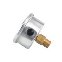 Manomètre à tube Bourdon axial à échelle de couleur, boîtier en acier inoxydable, lecture claire, instruments de mesure pour chaudières et chauffe-eau