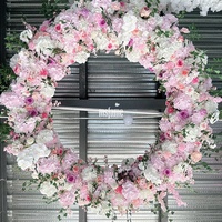 MSFAME Grand cercle de fleurs artificielles roses pour décoration de mariage indien, support de fleurs pour décoration de mariages