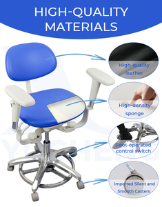 Sillón de Microscopio Dental con Control de Pie, Reposabrazos Dobles, Asiento Dinámico, Cuero Médico, para Clínica Dental - Product Image 5