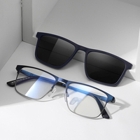 Lunettes de conduite polarisées anti-lumière bleue UV400 avec clip à ressort en métal rectangulaire Partagas pour hommes