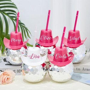 Gobelet à cocktail 23oz avec paille et couvercle, jetable, en plastique PP, couleur personnalisée, vaisselle de fête, logo personnalisé, vente en gros - Product Image 4