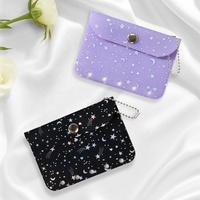 Bolsillos de carpeta de estrella láser con bolsas de carpeta de botón a presión Pvc M5 Sobres de presupuesto de hojas sueltas Bolsas de archivo para tarjeteros