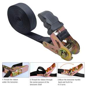 Ремень для крепления грузов с J-образным крюком, 25 мм (1 дюйм), 2Т, усиленный, из ПЭ/ПП, логистический, с храповым механизмом - Product Image 2