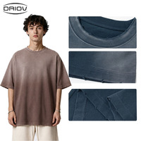 T-shirt en coton lourd 270G, délavé à l'acide, coupe ample vintage pour homme, avec logo personnalisé, pour usage quotidien, vente en gros