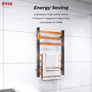 EVIA Black Wall Mounted Electric <strong>Towel</strong> Warmer Heated <strong>Towel</strong> <strong>Rail</strong> for <strong>Bathroom</strong> - Product Image 4