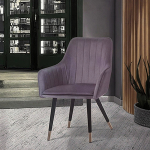 <span class=keywords><strong>Chaise</strong></span> de salle à manger ergonomique en <span class=keywords><strong>velours</strong></span> <span class=keywords><strong>rose</strong></span> moderne, hauteur réglable, accoudoirs confortables, pieds en métal, panneau MDF pour meubles de maison, hôtel - Product Image 3