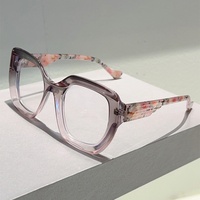 Lunettes de vue œil-de-chat à monture large imprimé léopard, style européen et américain, tendance et sexy pour femme
