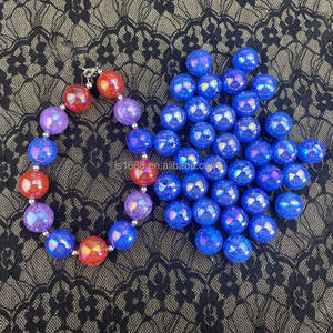 Diy 20mm AB <strong>Magic</strong> Blue Color Crack <strong>Beads</strong> for Jewelry Making Round Acrylic Crackle Bubblegum <strong>Beads</strong> for Bracelet Necklace Pens - Product Image 1