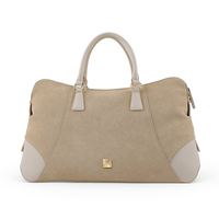 Sac à main pour ordinateur portable en daim structuré LZ, en cuir véritable, grand format, sac de bureau pour femmes, sac bandoulière avec fermeture éclair supérieure, sac à bandoulière
