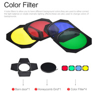 Godox BD-04 Photographie Flash Baorong Bouche Couverture Standard 4 Feuilles Baffle Nid d'Abeille avec Grille Film Couleur