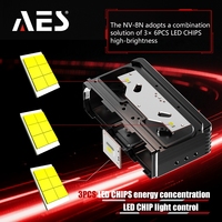 Projecteur auxiliaire bi-LED à trois lasers AES, 90W, 10 mètres, 1300LX, puissant, coupe-lumière plat, pour calandre de voiture