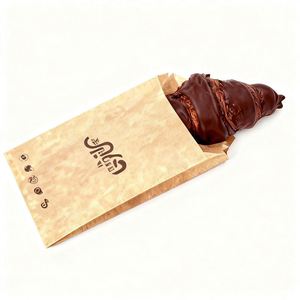Customized Eco-Friendly Square Bottom Greaseproof Kraft Paper Carry <b>Bags</b> with Offset Printing for Takeaway Food - Product Image 5