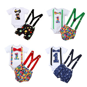 Conjunto de Dos Piezas para Bebé de 0 a 18 Meses, Traje de Cumpleaños para Bebé, Ropa para el Primer Cumpleaños de Niño - Product Image 1