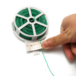 Garden Twist Tie Reusable Green Coated <strong>String</strong> With Cutter Sturdy Plant Twist Tie Gardening Vegetable Grafting Fixer - Product Image 1