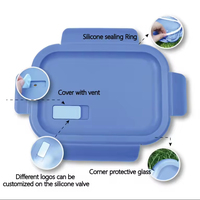 Bol de conservation en verre résistant à la chaleur à haute teneur en borosilicate compartiments pour micro-ondes boîte à lunch conteneur de stockage des aliments