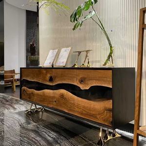 Креативный дизайн грецкого ореха пихта Тополь развлекательный ТВ шкаф для хранения буфетов - Product Image 4