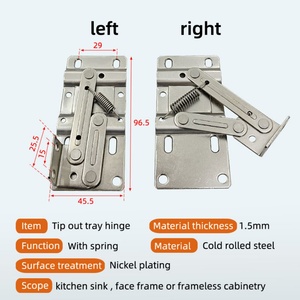 Bisagra de 45 grados con resorte de hierro para muebles, ideal para cocina, baño, hotel, apartamento, con función oculta - Product Image 3