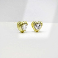 Boucles d'oreilles pendantes en argent sterling 925 plaqué or 18k 14k, style indien, tendance, uniques, élégantes, avec zircon cubique en forme de cœur