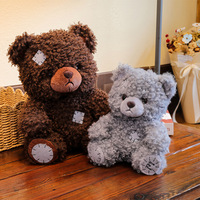 Adorable Ours en Peluche Vintage avec Patch, Jouet en Peluche, Poupée en Coton PP, 31-50cm, pour Vente en Gros, Boutiques de Cadeaux, Importateurs