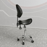 Tabouret Ergonomique à Roulettes Pivotant pour Salon, Chaise de Spa, Tatouage, Dentaire, Hauteur Réglable, Siège Selle avec Dossier