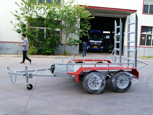 Remorque à plateau pour excavatrice 1t 2t galvanisée à deux essieux avec roues - Product Image 6