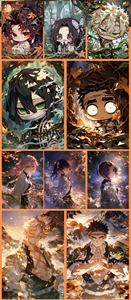 การ์ดสะสม YIJING Demoned Slayers B5 ขนาดใหญ่ ขายส่ง การ์ดเกมกระดานอนิเมะญี่ปุ่น ชุดเต็มหายาก - Product Image 2