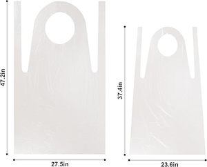 Wholesale Disposable Transparent Waterproof PE Cross <b>Back</b> Apron, Ideal for Cooking, Cleaning & Food Processing Protection - Product Image 1