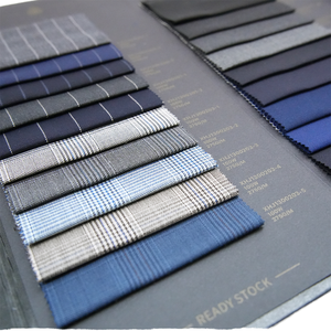 イタリアンスタイル100%メリノウーステッドウール抗ピリング中厚スーツ生地 ウェールズチェック メンズスーツジャケット ツイルストライプ - Product Image 1