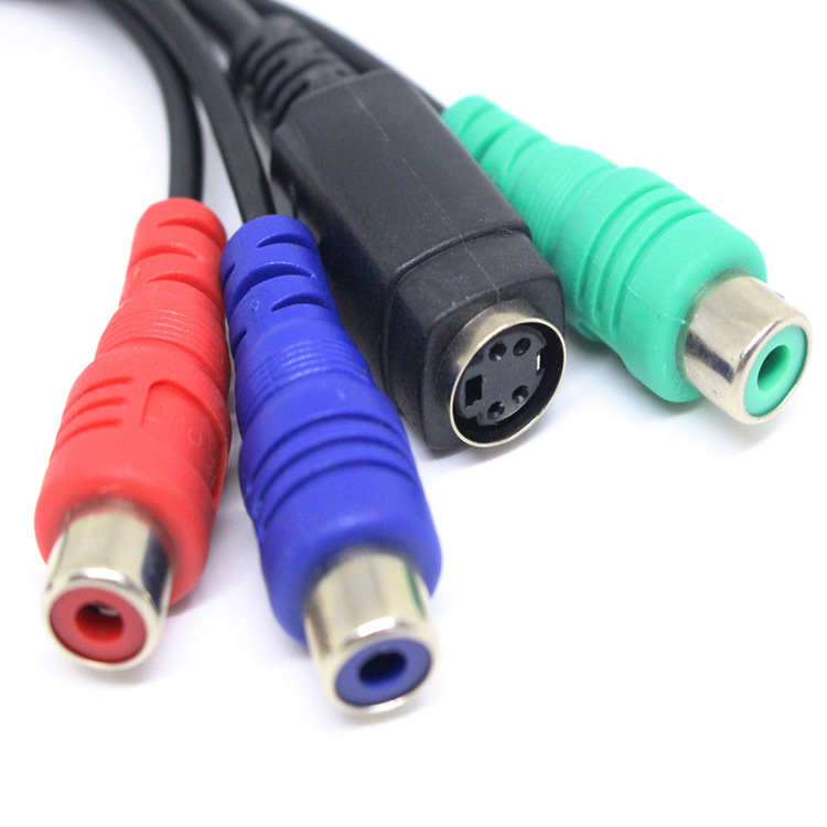 S Video 7-pins Mannelijke Naar Vrouwelijke Kabel, 0,9ft PVC-materiaal Zeer Nauwkeurige Geluidsadapterkabel 7-pins Naar AV-kabel