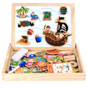 Nuevos juguetes Montessori de madera para niños, aprendizaje educativo magnético de tablero de dibujo, juego de rompecabezas de madera para niños - Product Image 2