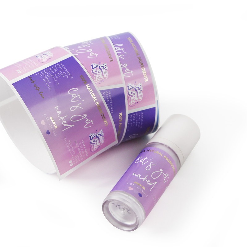 Custom Cosmetics Label Metallic Gold Foil
