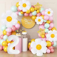 Macaron petite marguerite ballon arc ensemble fête anniversaire célébration scène décoratif ballon ensemble