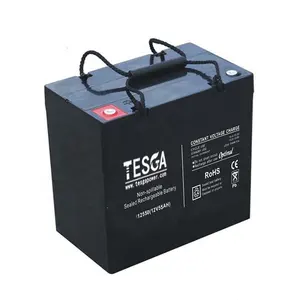 Bateria solar de gel de 12v 55ah, bateria de longa duração para áfrica