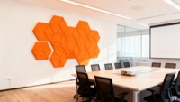 Panneaux acoustiques hexagonaux en fibre de polyester 100 %, design 3D, NRC élevé 0,9, écologiques, pour hôtels et bureaux, garantie 1 an