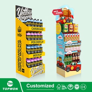 Topwon Custom Supermarket Advertising POP <strong>Paper</strong> Floor <strong>Pallet</strong> Snacks <strong>Display</strong> Racks Cardboard Chips <strong>Display</strong> Stand - Product Image 3