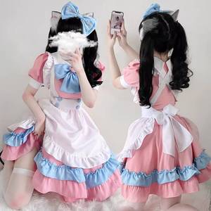 Disfraz de Sirvienta Rosa con Lazo, Vestido Lolita Adorable, Atuendo de Cosplay para Fiesta y Actuación - Product Image 2