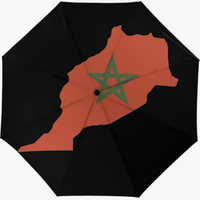 Parapluie pliant entièrement automatique, motif drapeau culturel marocain imprimé numériquement, résistant à la décoloration, style thématique national
