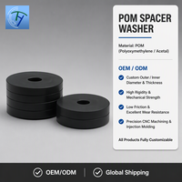 Entretoise ronde en POM noire usinée CNC avec trou central encastré pour pièces d'équipement industriel Fabricant OEM
