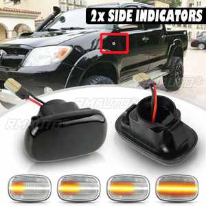 2 Piezas de Luces LED Dinámicas Laterales Intermitentes para Toyota Corolla E10/E11/E12 Yaris Verso Hilux Surf N21 RX - Product Image 1