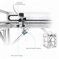 Imprimante 3D industrielle haute vitesse 500 mm haute précision 2 microns AX-D1000, plateforme haute température 1000x1000x1000 mm, système intelligent