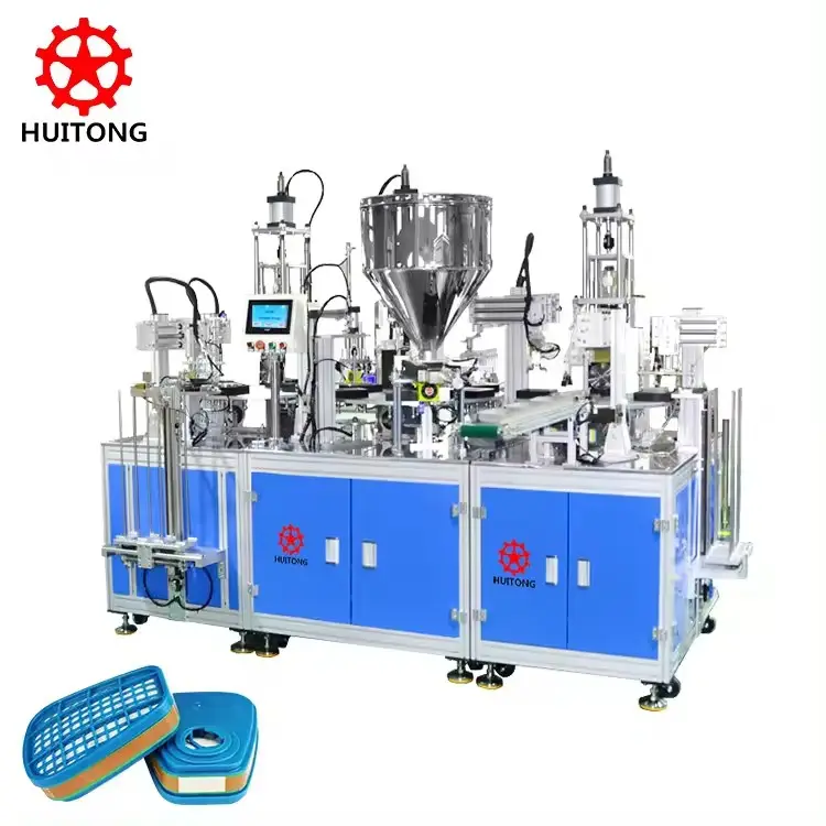 2024 New Launching Ultrasonic Welding Full Automatic Respiratory Gas Mask Cotton Charcoal Cartridge Filter Production Machine