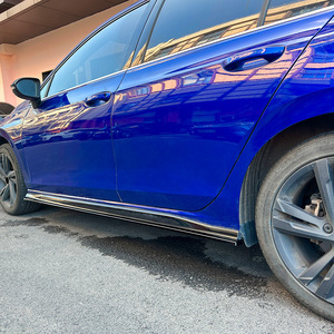 Volkswagen Golf 8 Side Skirts Piano Black Carbon Fiber Texture ABS Body <b>Kit</b> For 2020 <b>Model</b> Year - Product Image 2