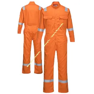 स्वाभाविक आग Retardant और विरोधी स्थैतिक संरक्षण Fr Coveralls कपड़े चिंतनशील टेप के साथ