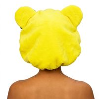 Bonnet de nuit en satin à oreilles de chat imprimé léopard de luxe pour femmes, sangle réglable, extérieur en peluche douce, doublure noire, anti-frisottis