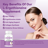 Complément Anti-Âge Adulte en Gros : Capsules de L-Ergothionéine Pure et Collagène (60 Capsules par Flacon) pour la Santé Cellulaire