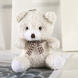 Mignon porte-clés en peluche douce en forme d'<span class=keywords><strong>ours</strong></span> en peluche, pendentif en peluche moelleux kawaii, charme pour accessoires de sac, décoration de mariage - Product Image 5