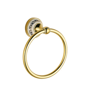 Anillo para Toallas de Cerámica Saint Ruijia, Chapado en Oro, Porcelana Azul y Blanca, Accesorio de Baño de Una Sola Capa - Product Image 1
