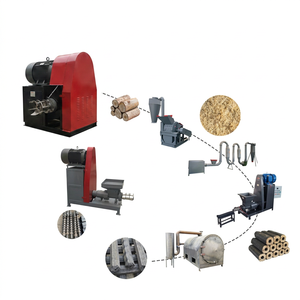 Presse à briquettes de sciure de bois et de coques d'olives entièrement automatique à haut rendement énergétique, machine à fabriquer des briquettes de charbon de bois en poudre sèche 400 kg/h - Product Image 1